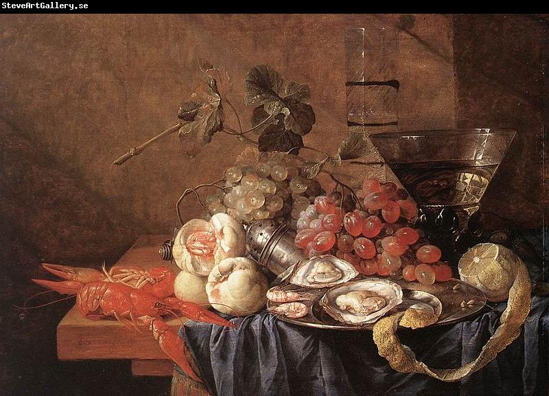 Jan Davidz de Heem Fruits and Pieces of Seafood